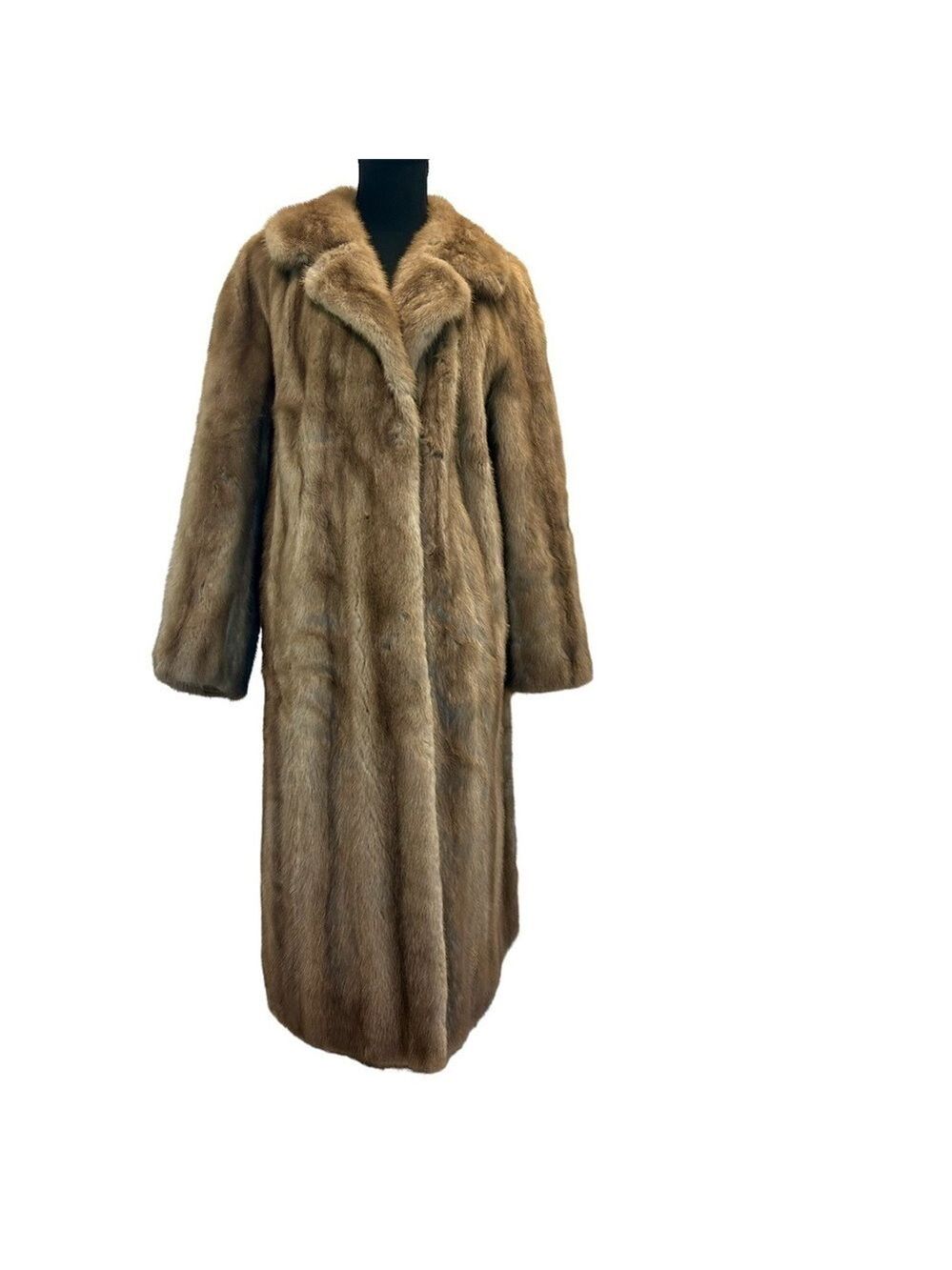Hurtiq LTD brown long mink fur coat Sz L/XL